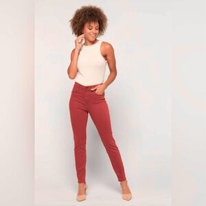 Liverpool Jeans Abbys Skinny 6 Slim Mid-Rise Pants in Terracotta